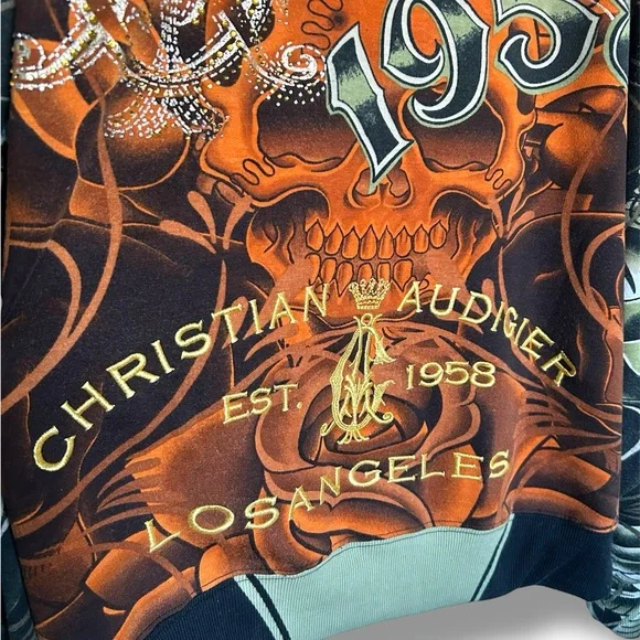 Vintage Christian Audigier Ed Hardy Full Zip Sweatshirt Men’s XL - Picture 9 of 15